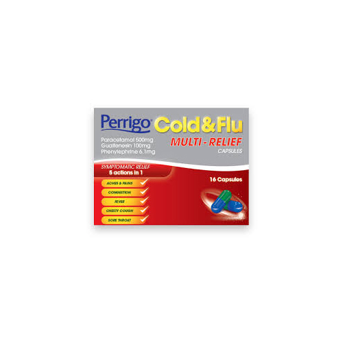 Perrigo Cold & Flu Multi-Relief Capsule 16's
